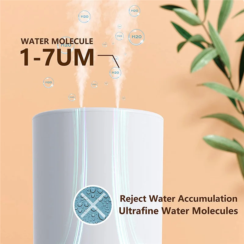 umidificatori Umidificatori per la camera da letto di casa, grande capacità, 5 litri, funzionamento silenzioso, facile da pulire, luce LED a 7 colori