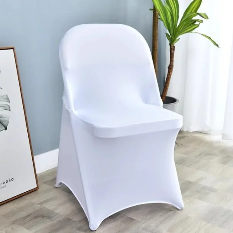 Stretch Folding Chair Cover Hotel Home Party Outdoor Wedding Celebration Solid Color One-piece Hotel Universal Seat Stool