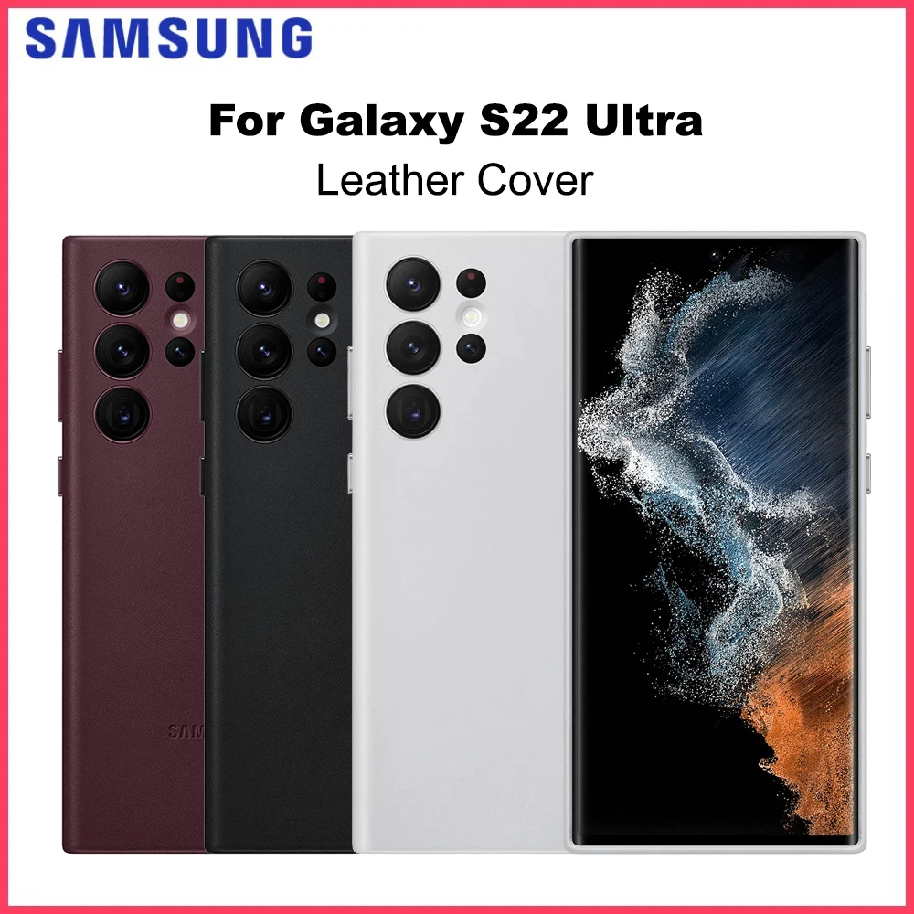 Original Samsung Galaxy S22 Ultra Leather Cover For Galaxy S22Ultra Protective Phone Case  (EF-VS908LBEGUS)