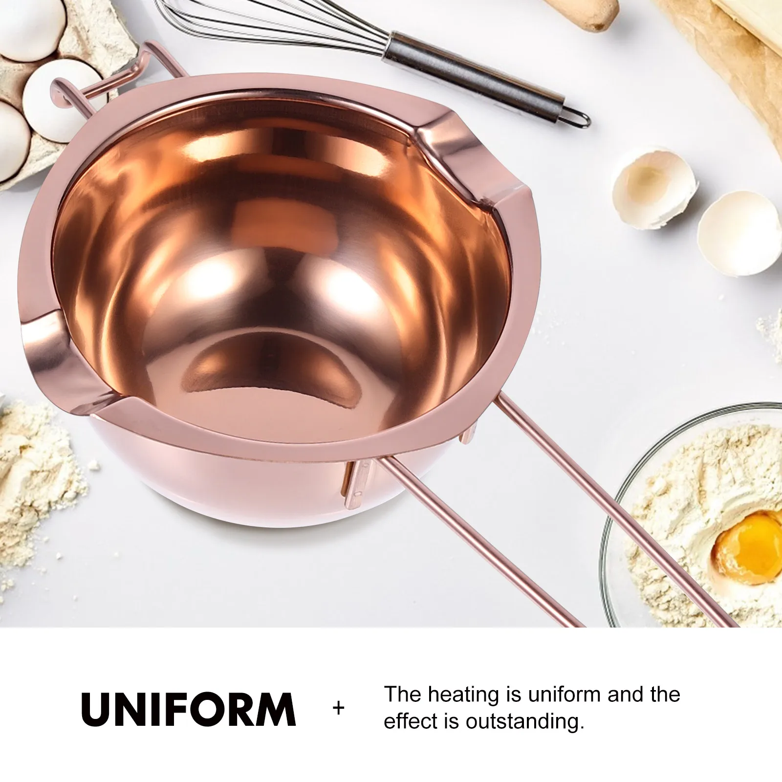 

1pc Stainless Steel Melting Bowl Chocolate Heating Pot Dipping Candy Butter 0.5L Capacity Easy Clean Durability Kitchen Tool