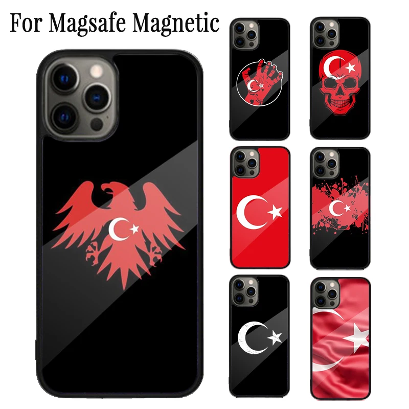 Republic of Turkey Realistic Flag Magnetic Phone Case For iPhone 16 15 14 Plus 13 12 11 Pro Max Magsafe Wireless Charging Cover