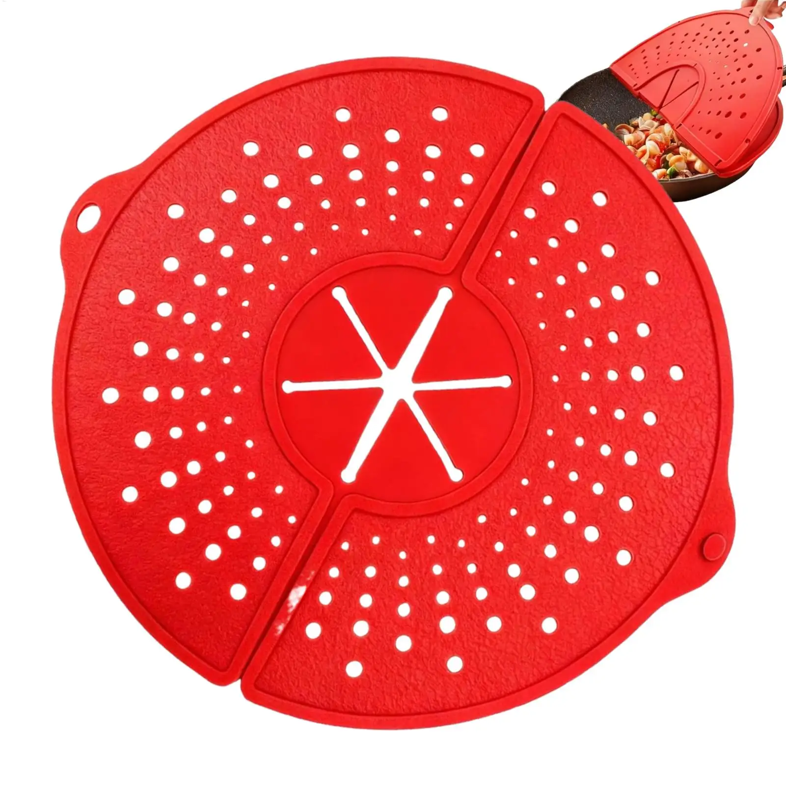 Silicone Splatter Guard Foldable Heat-Resistant Cover Rotatable Grease Shield for Frying Cooking Boiling Stewing Steaming, Home
