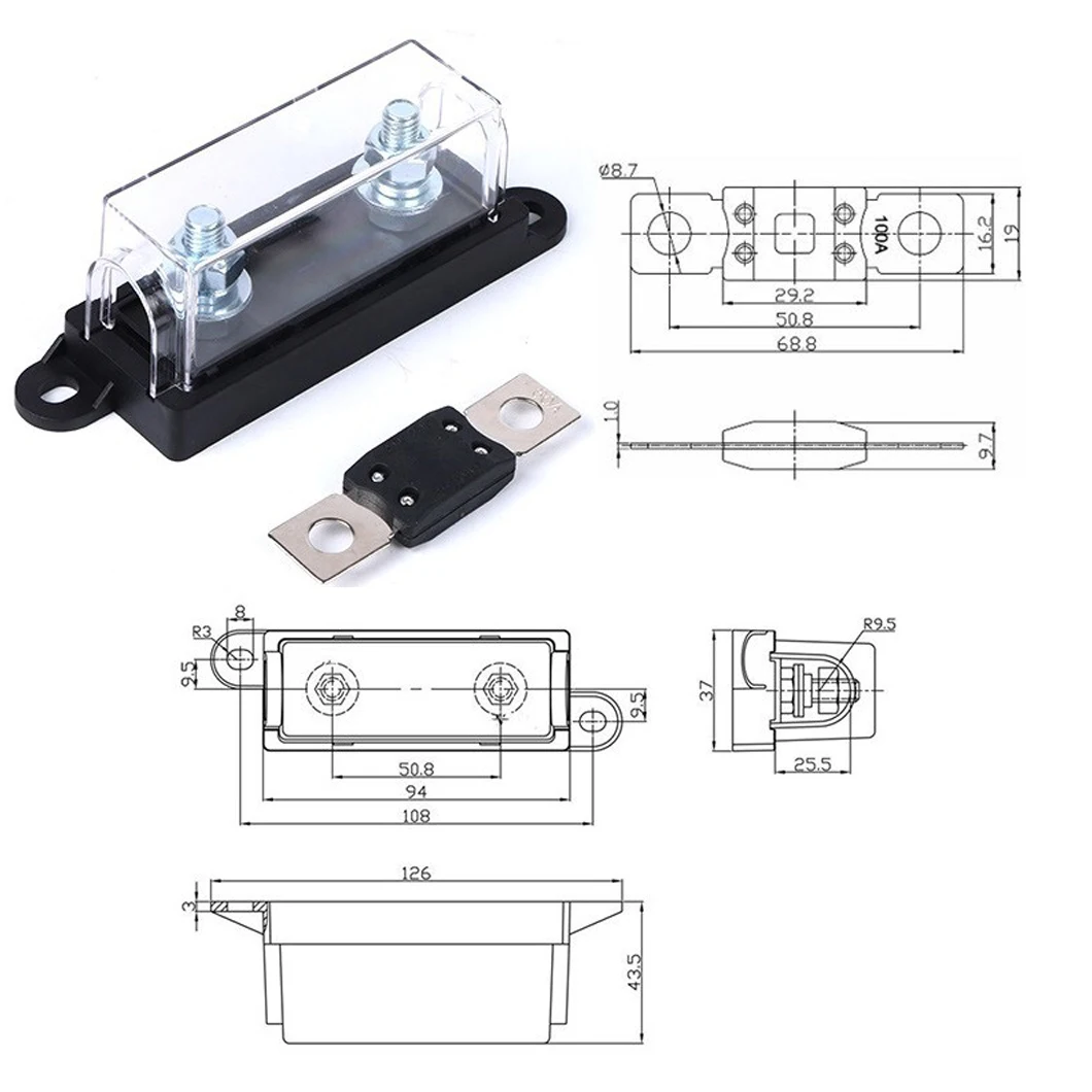 ANM Car Slow Melting Circuit Breaker Overload Protector Fuse Holder Box