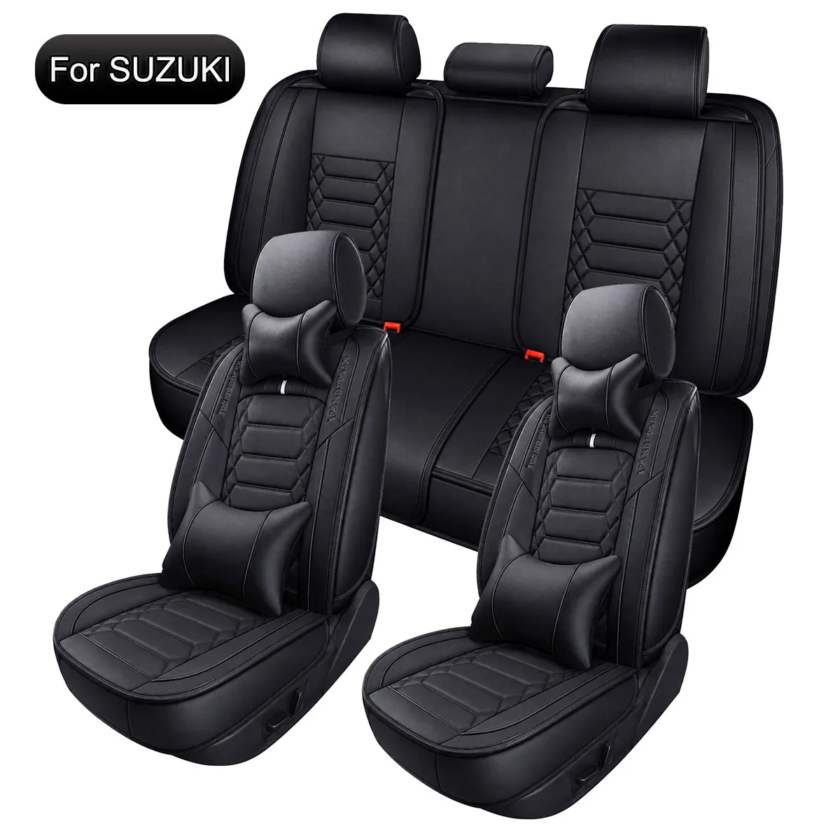 Housses de siège auto, compatibles avec Suzuki Swift, Vitara, Jimny, S-Cross, Baleno, Ignis, housses de siège avant et arrière, protection de siège auto en cuir PU imperméable, ensemble complet