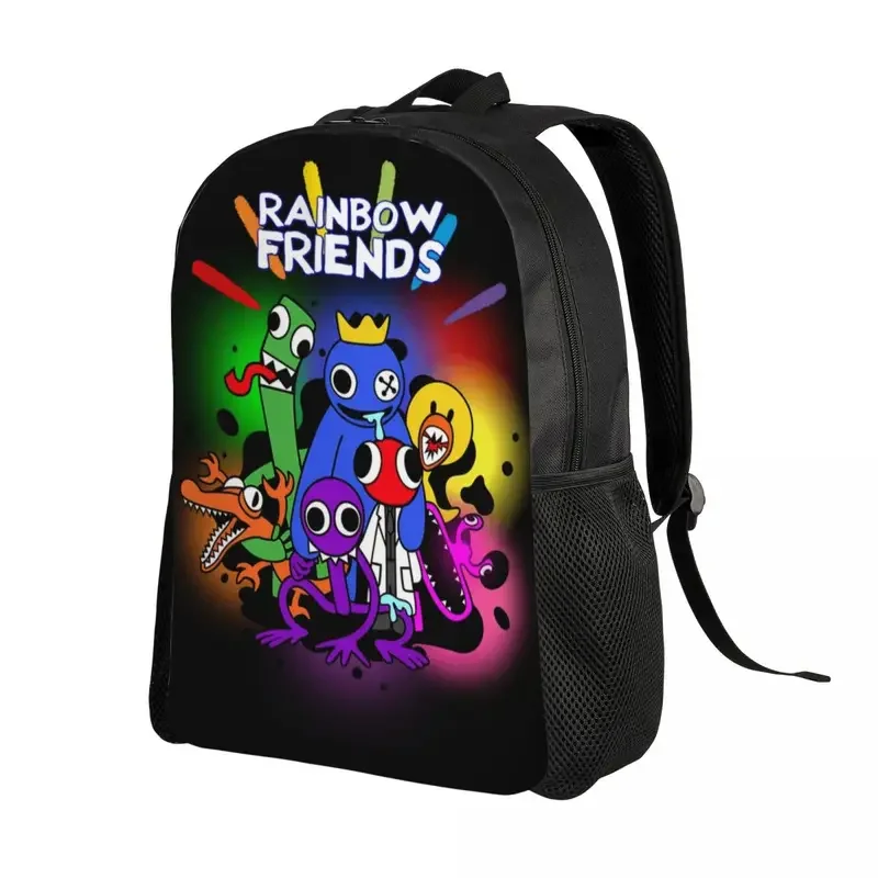 Mochilas con estampado 3D de arcoíris Friends para niños y niñas, mochilas de viaje para la escuela y la universidad, videojuegos, se adapta al ordenador portátil de 15 pulgadas