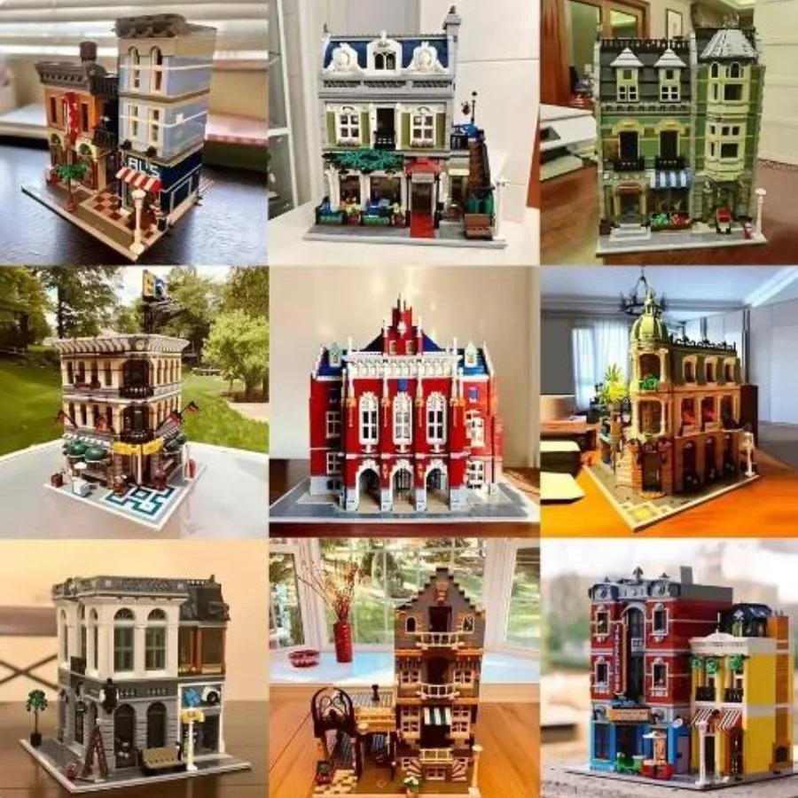 Modular Building Kit for Adults - Pet Shop & Town Hall Model Set, Collectible Street Scene Display Gift (Parisian Style)