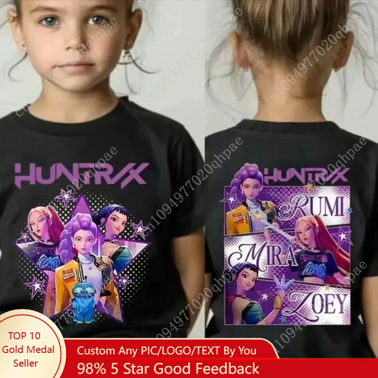 Kpop Demon Hunters imprimer graphique T-shirt été enfants vêtements 2025 film T-shirt filles garçons à manches courtes hauts T-s