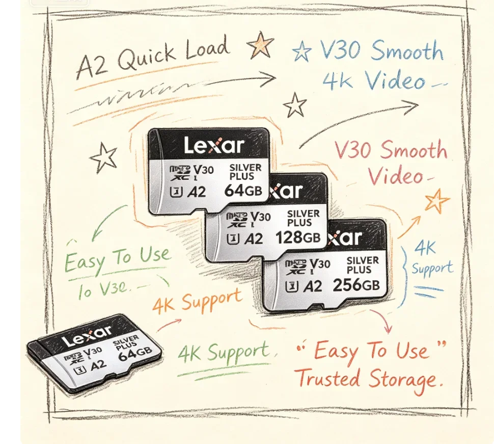 lexar-silver-plus-uhs-i-tf-ストレージカード-a2-v30-u3-無停顿4kビデオ録画ミニメモリーカード-アクションカメラ-スマホ用
