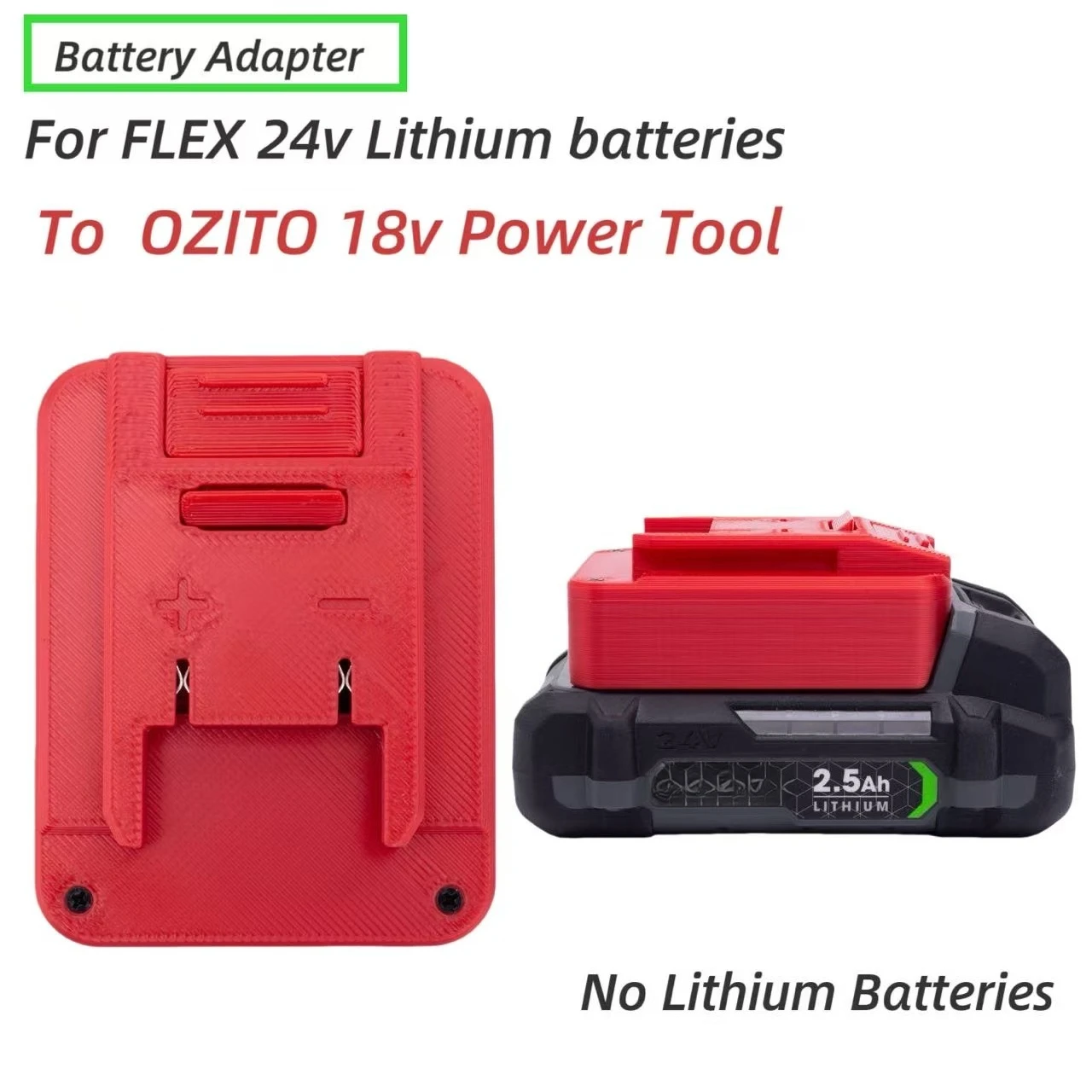

Batteries Converter For Flex 24V Lithium To Ozito 18v Cordless Power Tool (without battery and tools)