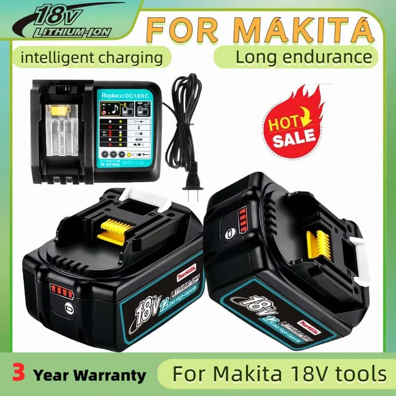 

For 마끼다 배터리 100% Original 18650 Rechargeable power tools 18V Battery For Makita DDF487 DTD173 DTW700 DGA404 tools battery