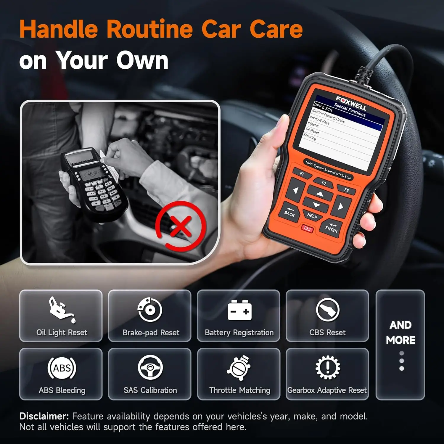 Porsche Foxwell NT510 Elite OBD2 Skaner Diagnostyczny Wszystkich Systemów Samochodowy Czytnik Kodów Błędów Dwukierunkowy Aktywny Sprawdzanie Skaner Samochodowy