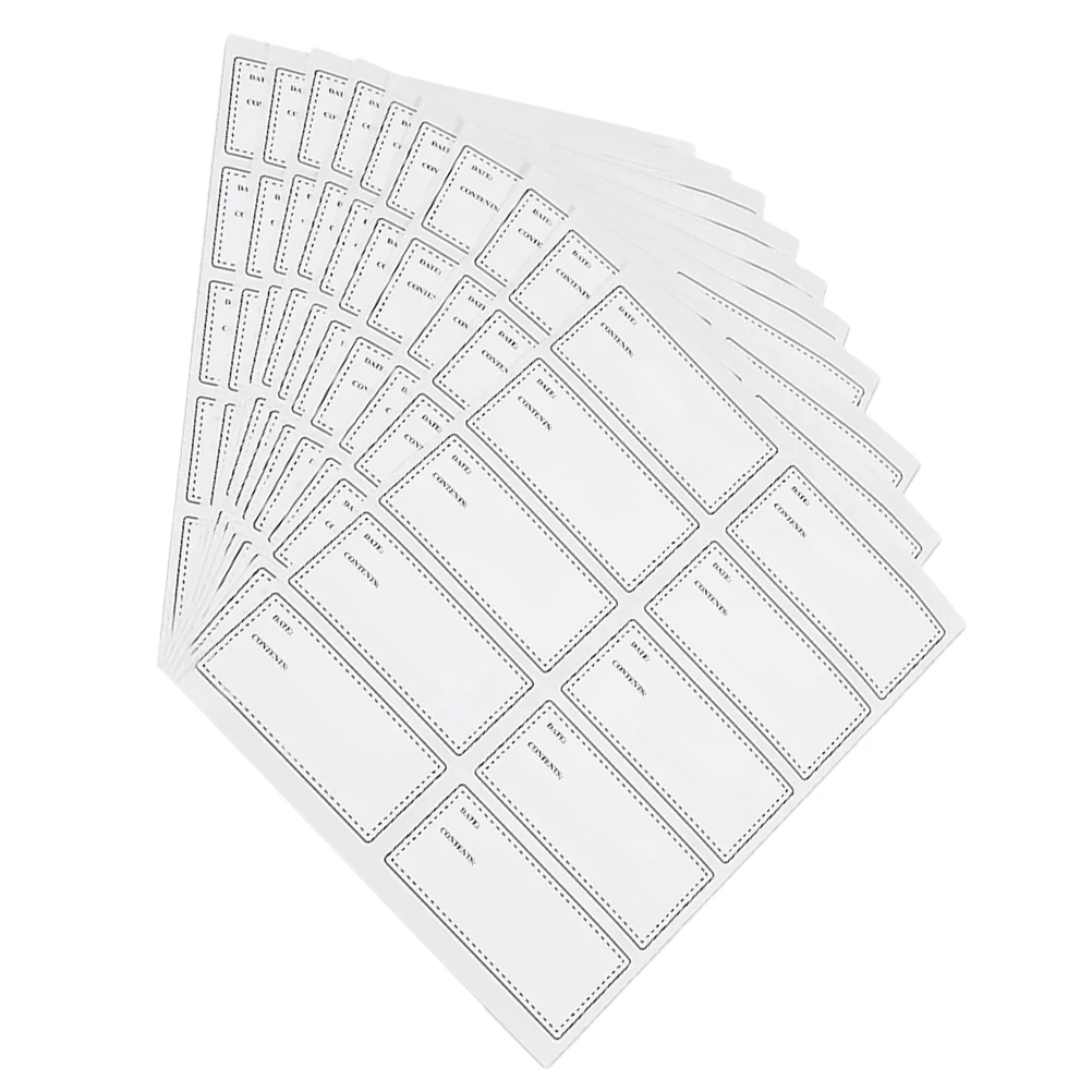 

10 Sheets Waterproof Oil Proof Blank Bottle Labels Reusable Freezer Stickers Detachable Food Date Marking Tags Adhesive for Jars