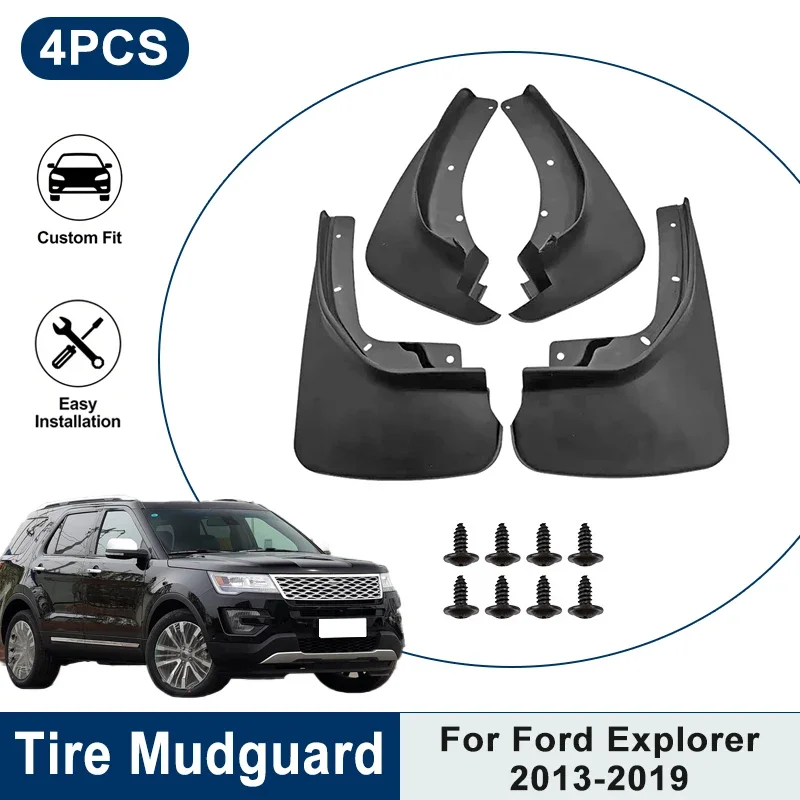 

4PCS Waterproof Car Mud Flaps For Ford Explorer 2013-2019 Anti-Splash Mudguards Fender Trim Auto Accessories 2014 2015 2016 2017