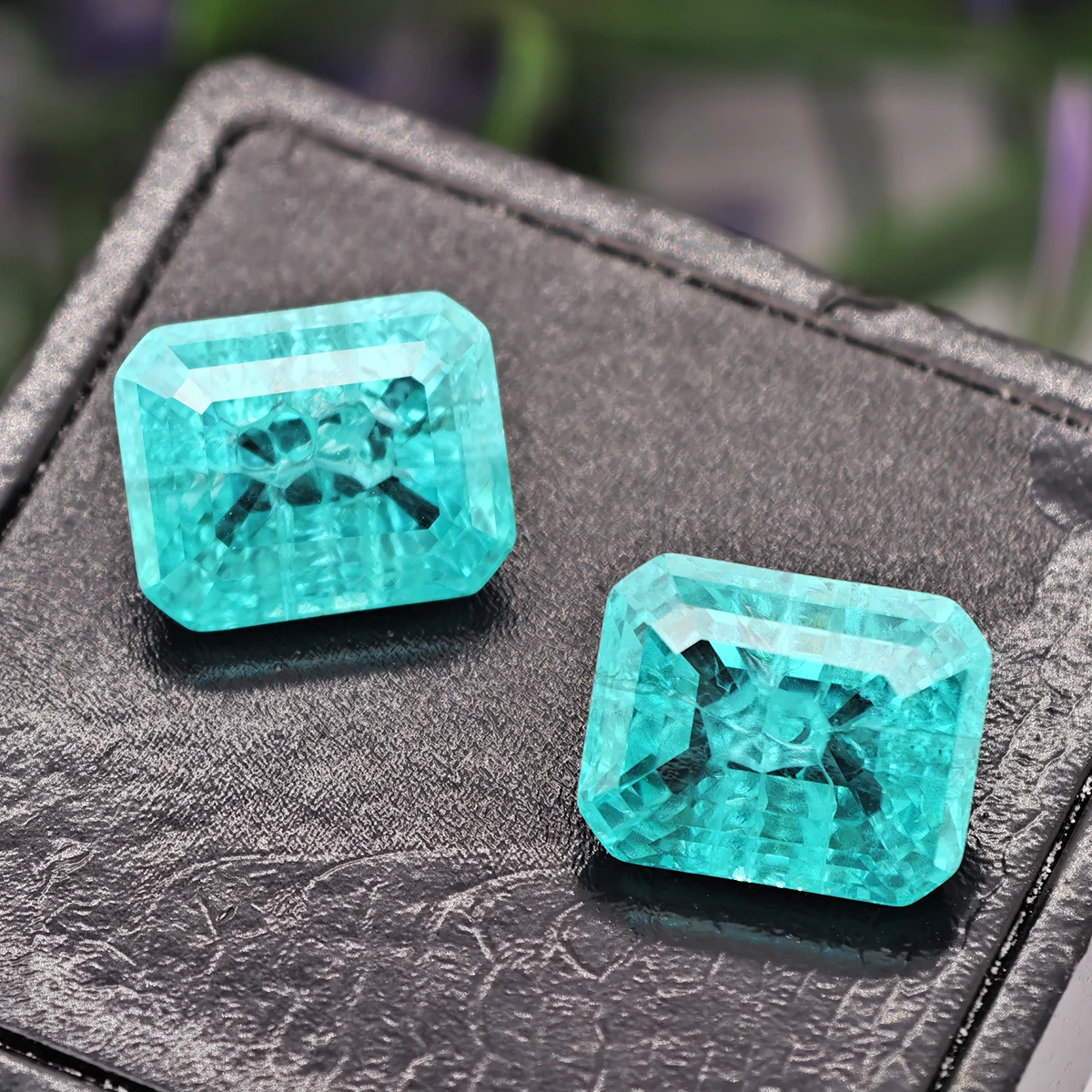Paraiba Color Crushed Ice Cotton Special Style Emerald Cut Yttrium Aluminium Garnet YAG Loose Gemstones for Making Jewelry DIY