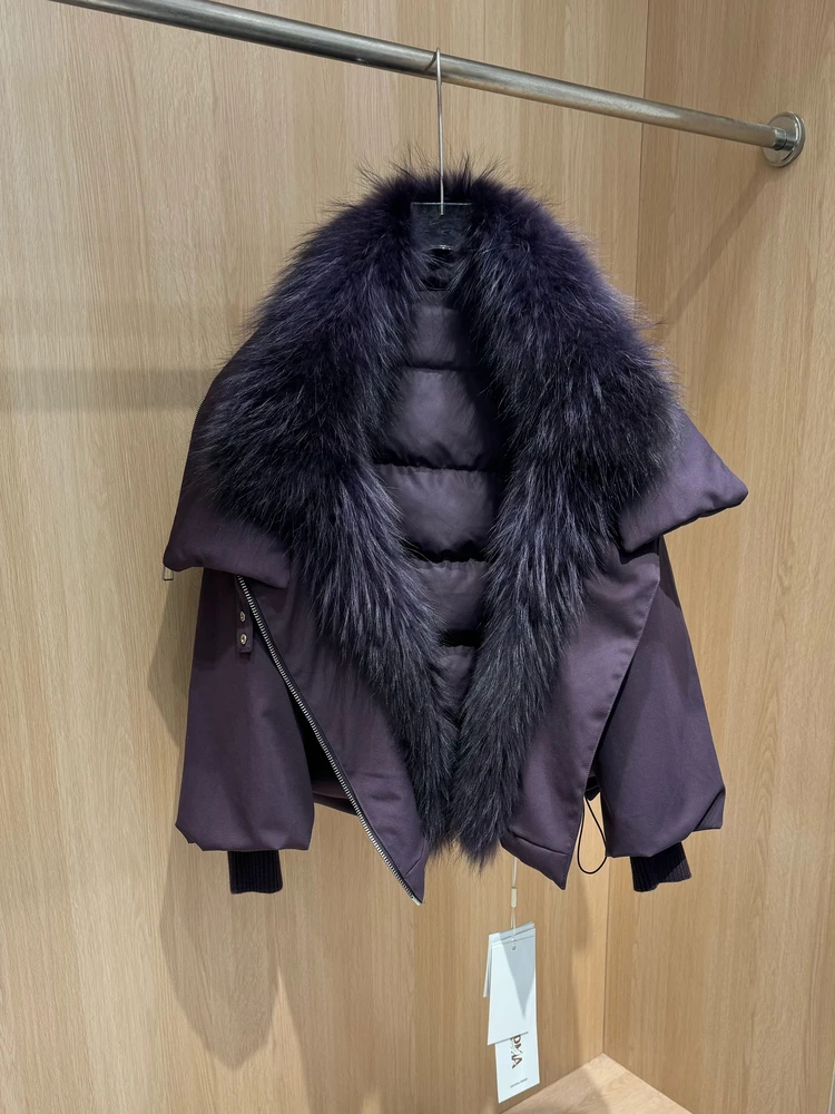  Fur Collar down Jaet Women's ort Loose Thiened Warm Outerwear Faionable Winter Coat l Big Fur Collar