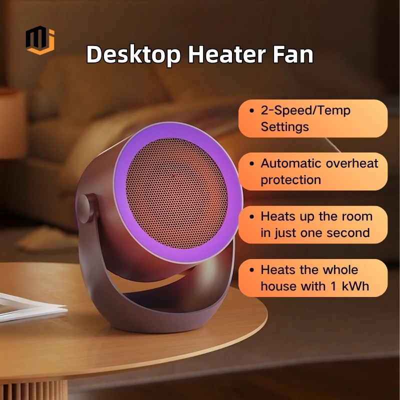 مروحة سخان سطح المكتب المحمولة MJ 500W - أجهزة منزلية لتدفئة الشتاء منخفضة الاستهلاك لتدفئة غرفة المكتب المنزلي