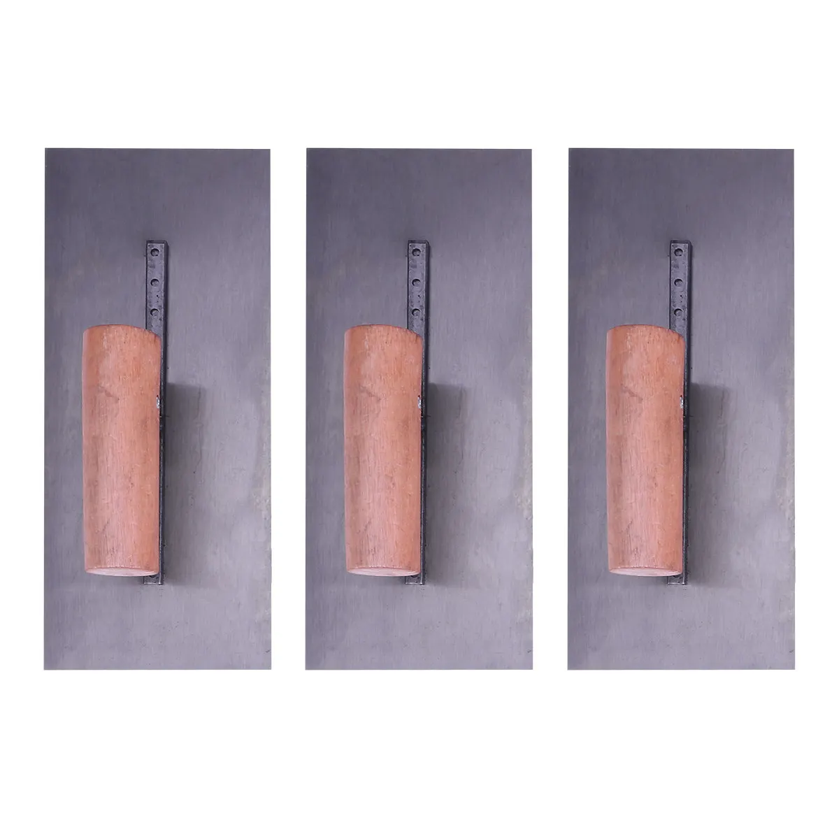 3Pcs Plastering Trowel Steel Finish Concrete Level Tool Wooden Handle Construction Surface Smoothing Tool Steel Finish Trowel
