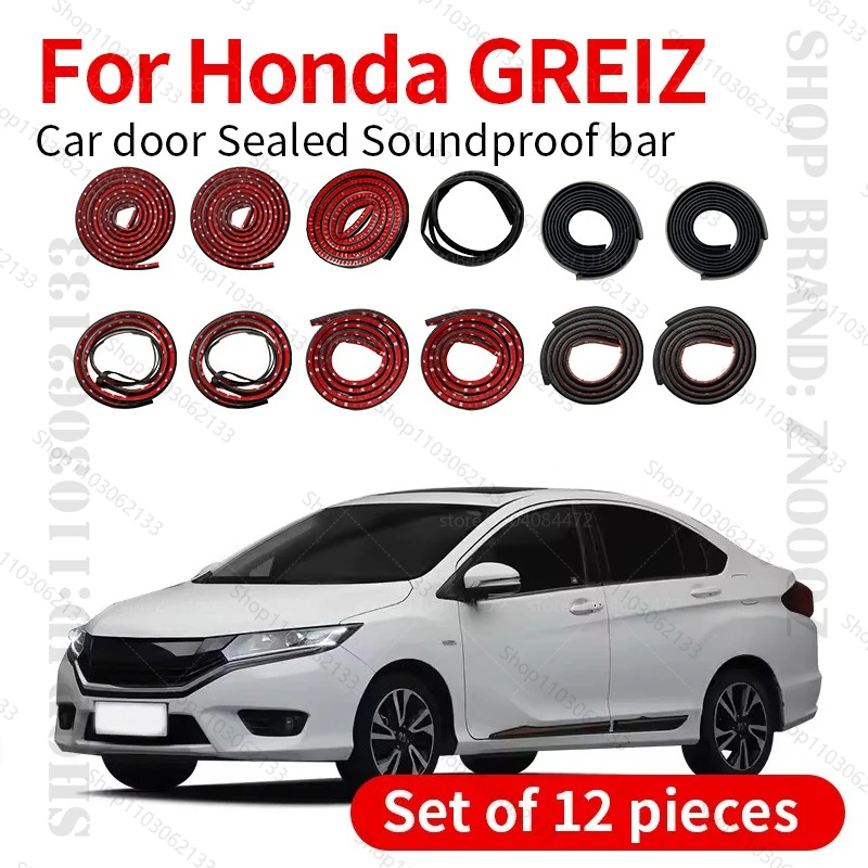 

For Honda GREIZ DA6 Car Door Seal Strip Rubber Double Layer Sealing Protector Soundproof Strip Dustproof Seal Strip 12PCS Set