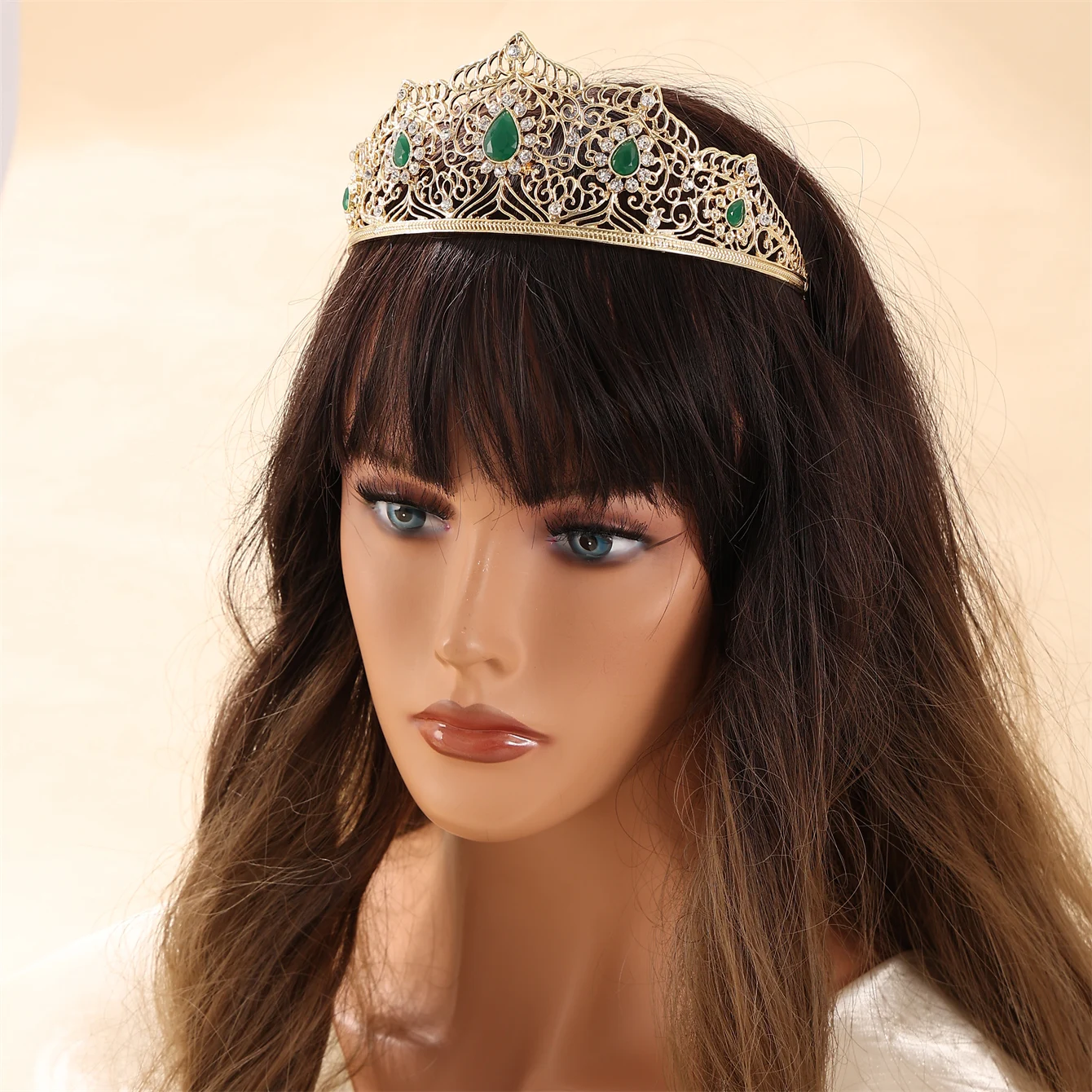 

Free shipping best-selling ladies' queen crown inlaid with colorful rhinestones, ladies' headwear, hair accessories, Moroccan br