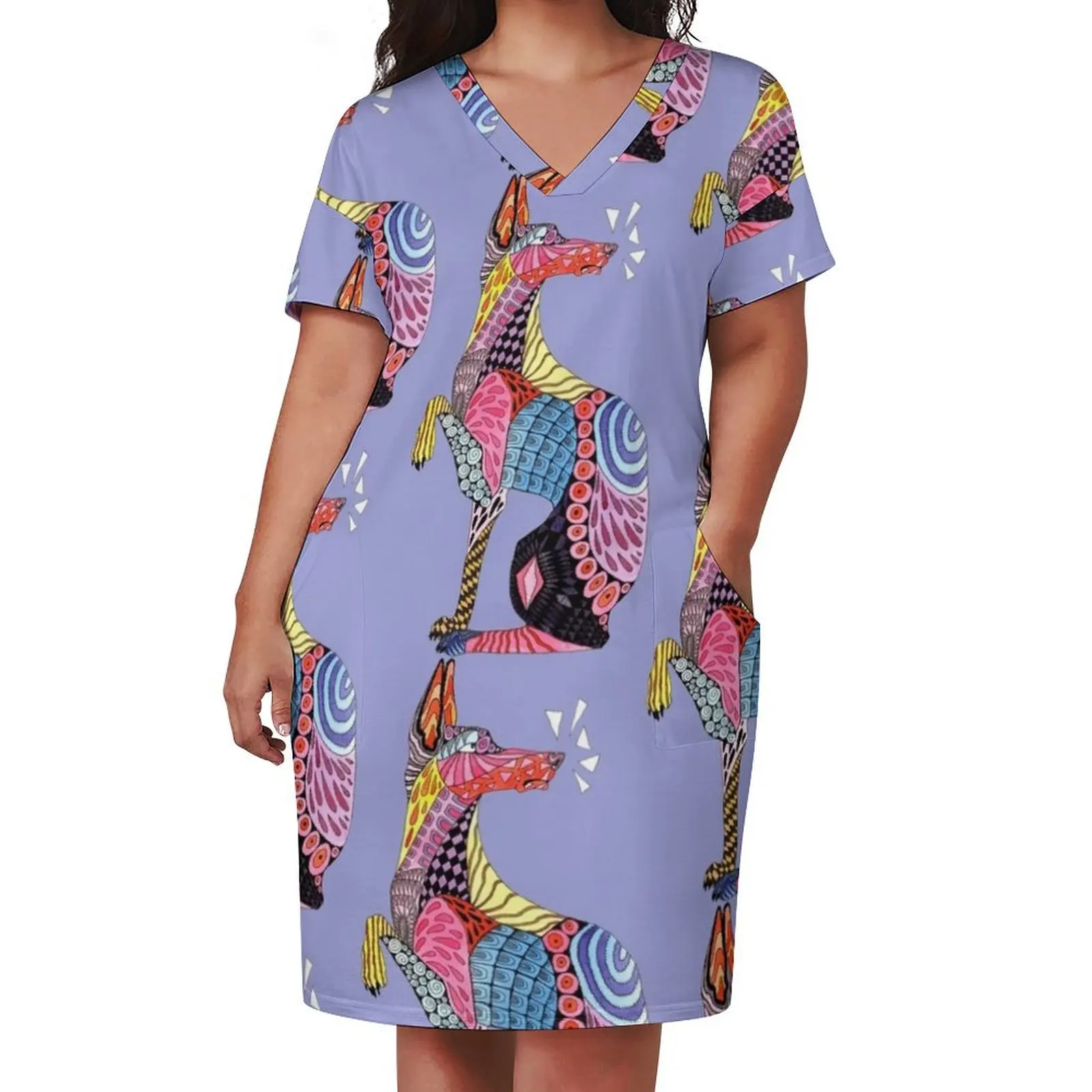 Alebrije Doberman Loose Pocket Dress summer dress daily woman 2025 loose dresses for women 2025