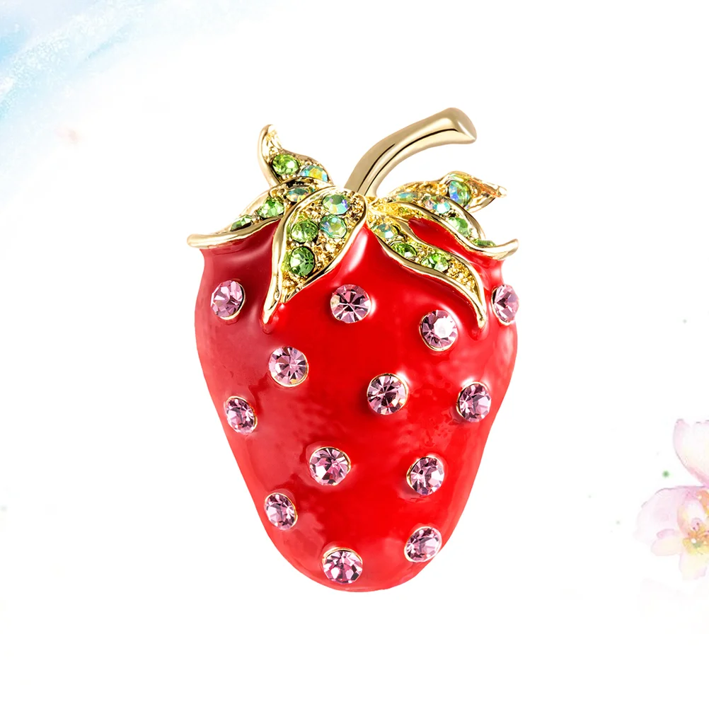 Chic Sweet Strawberry Design Brooch Trendy Fashionable Matte Elegant Breastpin Pin Cute Alloy Strawberry Brooch Daisy