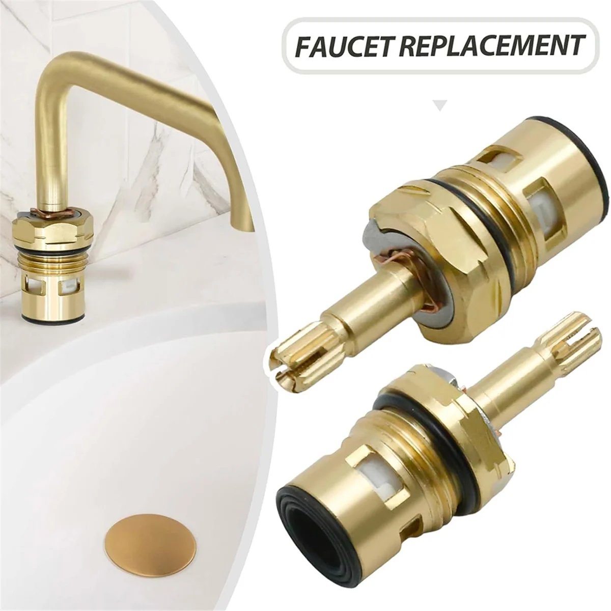 

A002 994053-0070A Bath Kitchen Faucet Replacement Valve , 4Z-24H Hot and Cold Brass Replacement Stem
