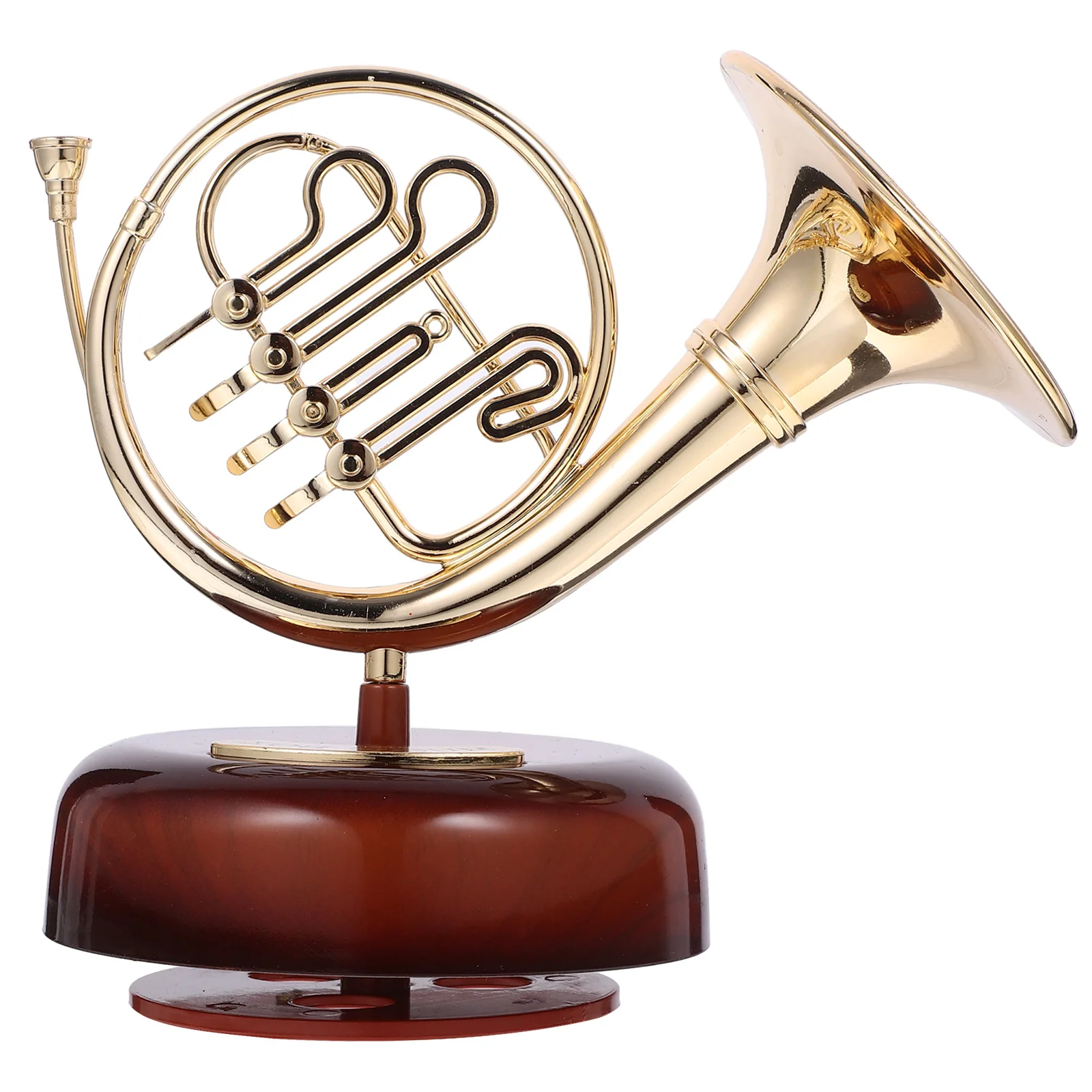 

Music Box Horn Shape Wind-Up Melody Box Desktop Decor for Home Cafe Party Vintage Instrument Gift Table Ornament