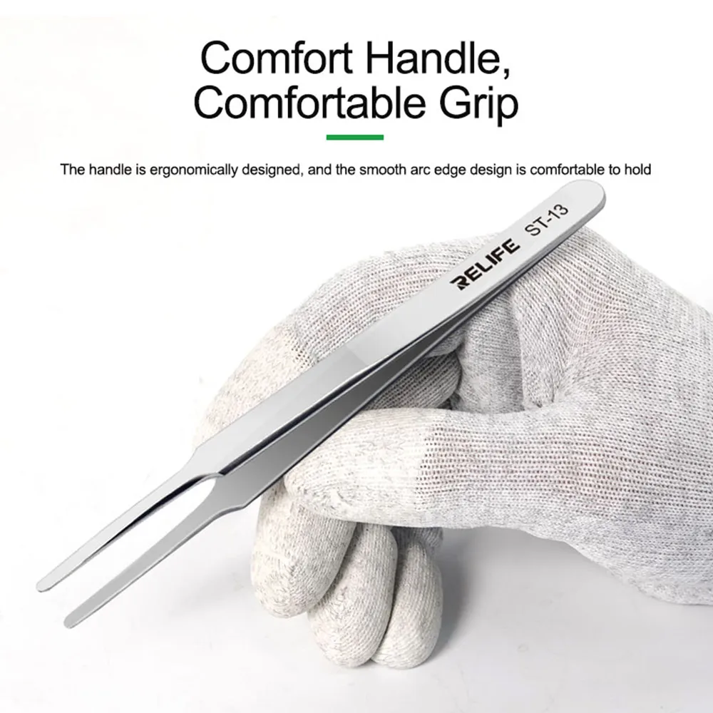 Precision Flat Tip Tweezers High hardness Durable Used In Cell Phone Battery Mobile Motherboard IC Repair