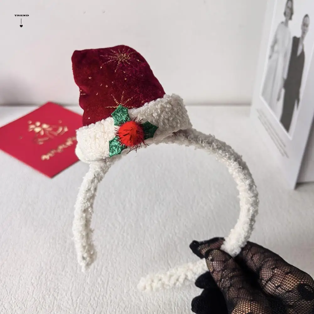 

Merry Christmas Decor Christmas Hat Headband Sequin Star Bowknot Hair Hoop Korean Hair Accessories New Year's Hairpin