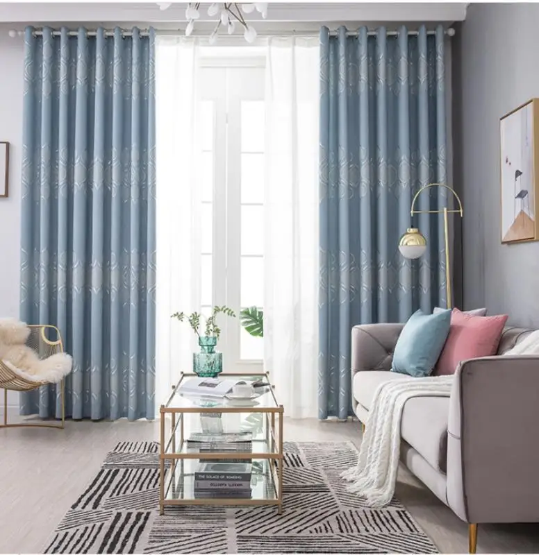 

Curtain for Living Room Bedroom Fabric Bamboo Knot Cotton Jacquard Blackout Curtains Light Luxury Little Fresh Curtains