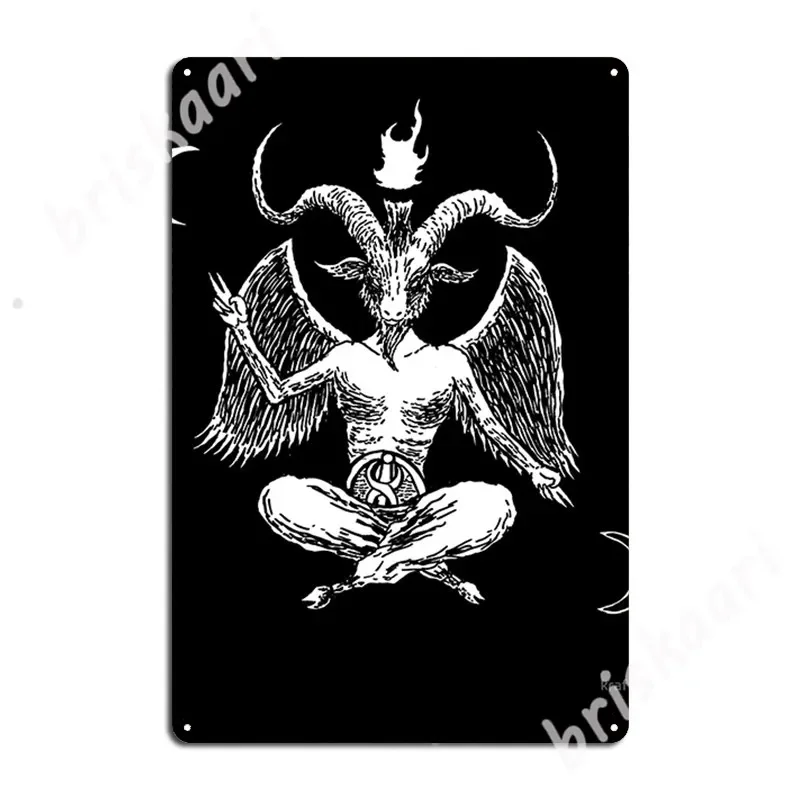 Baphomet Satanic Hellish Royalty By Kraftd Metal Signs Wall pub Garage Club Decoration Wall Decor Tin sign Posters