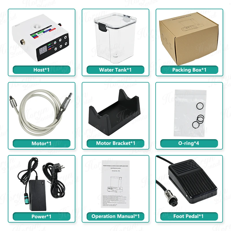 Dental Electric Micro Motor 2/4 Hole With Water Tank Automatic Water Supply System LED 1:1 1:5 Low-Speed Fiber Optic Handpiece