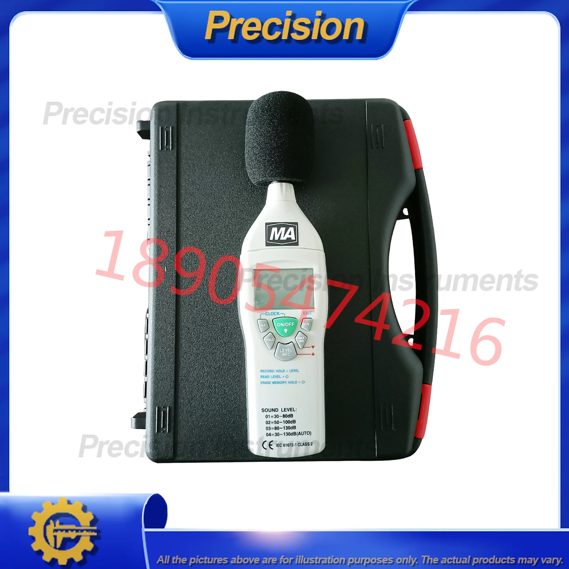 2026 مقياس مستوى الصوت الرقمي مع وظيفة تخزين البيانات للكشف عن الضوضاء الصناعية والمراقبة البيئية عالية الدقة #4