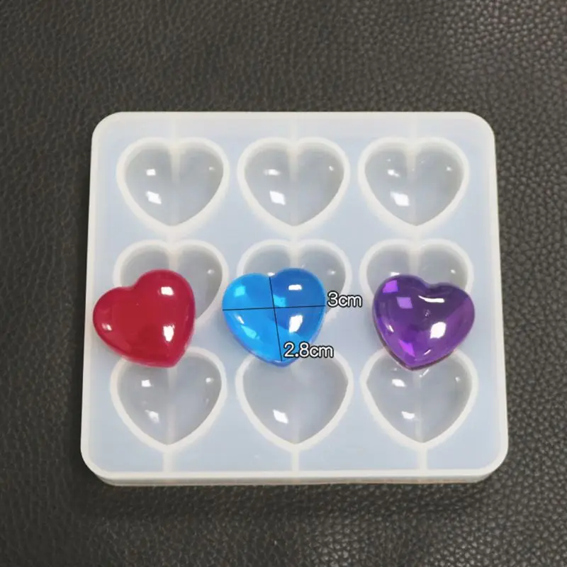 Molde silicona con forma corazón 9 cavidades, molde para galletas Chocolate y amor, molde para dulces