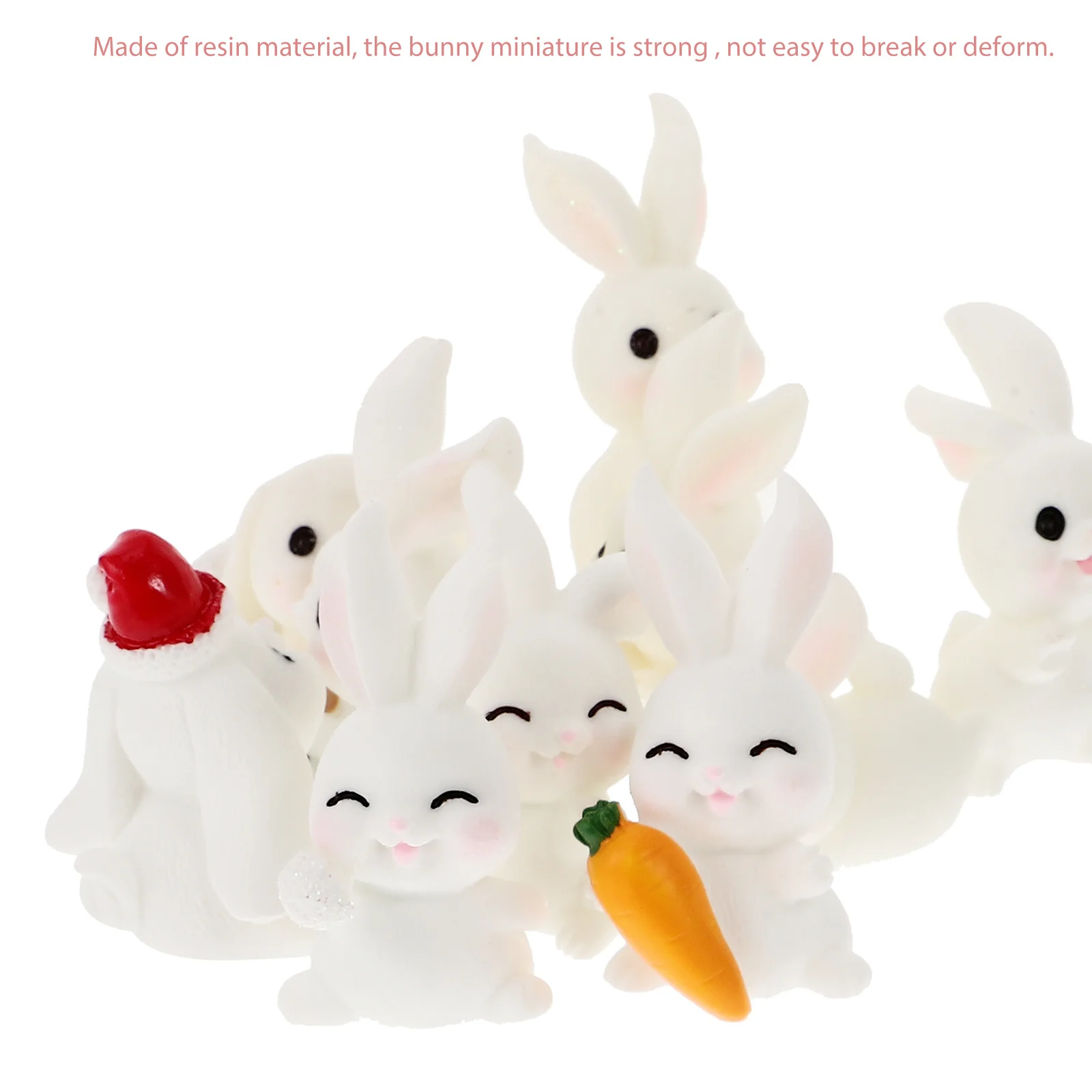 

12Pcs Snow Scene Decoration Resin Rabbit Miniatures for Home Garden Landscape Decor Cute Bunny Statues Micro Ornaments