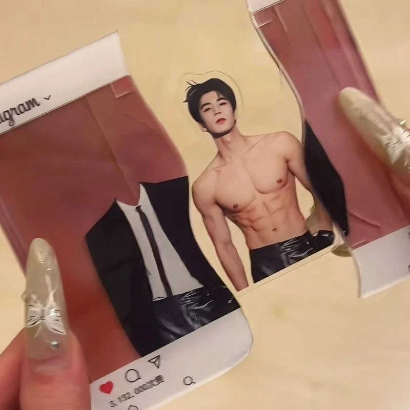 TV Drama Zhu Yu Peripheral Handsome Zhang Linghe Muscle Reveal Pull Tab Card Acrylic Pulling Keychain Exquisite Collection Gift