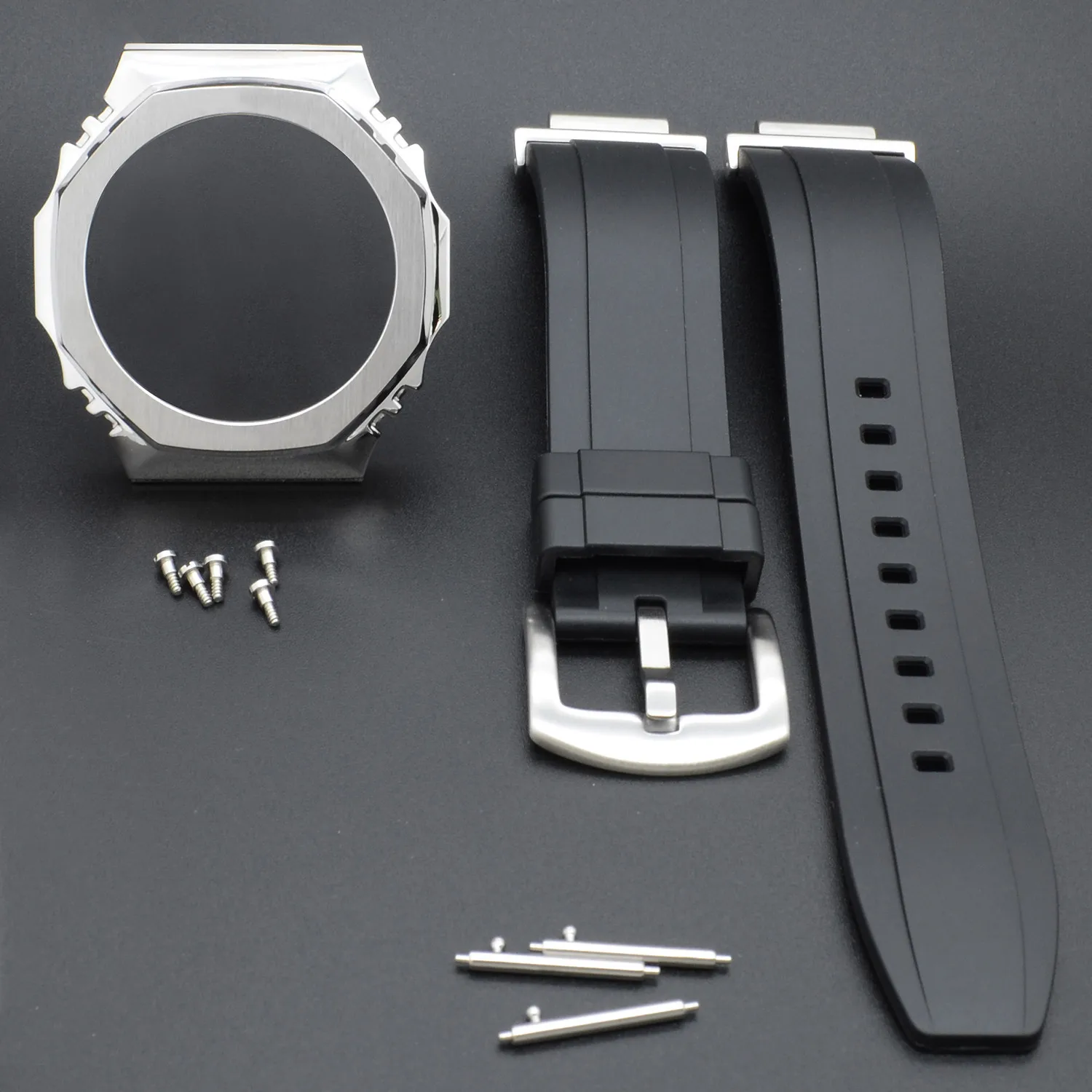 Fashion Light GA2100 Accessories Rubber Watch Strap GA2110 Watchband Metal Bezel GA-2100 Tools Screws Mod