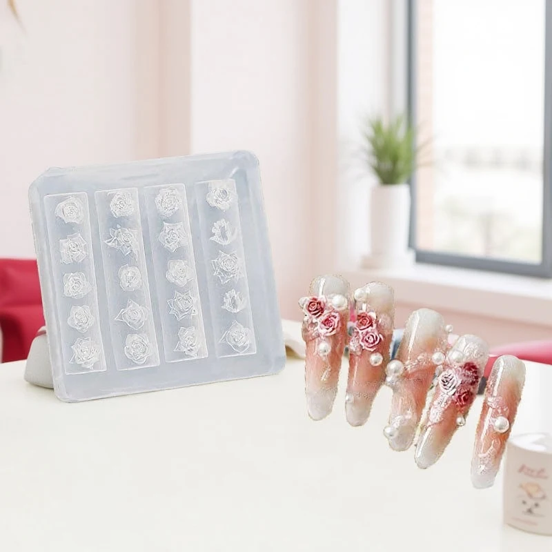 Moule à ongles 3D en Silicone, coquille d'étoile de mer, papillon, fleur, décoration Nail Art, modèle Transparent, outils de conception de manucure