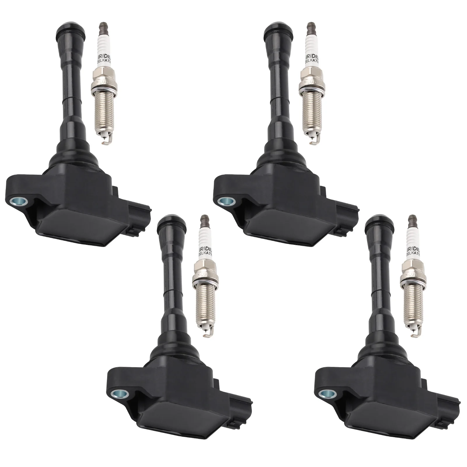 

4X Ignition Coil & 4X Spark Plugs For Nissan Juke 1.6L L4 2011-2017 UF659 91215