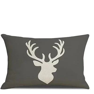Pillowcase Elk waist pillowcase rectangular rectangular animal pillowcase linen decorative cushion cover sofa 30X50cm