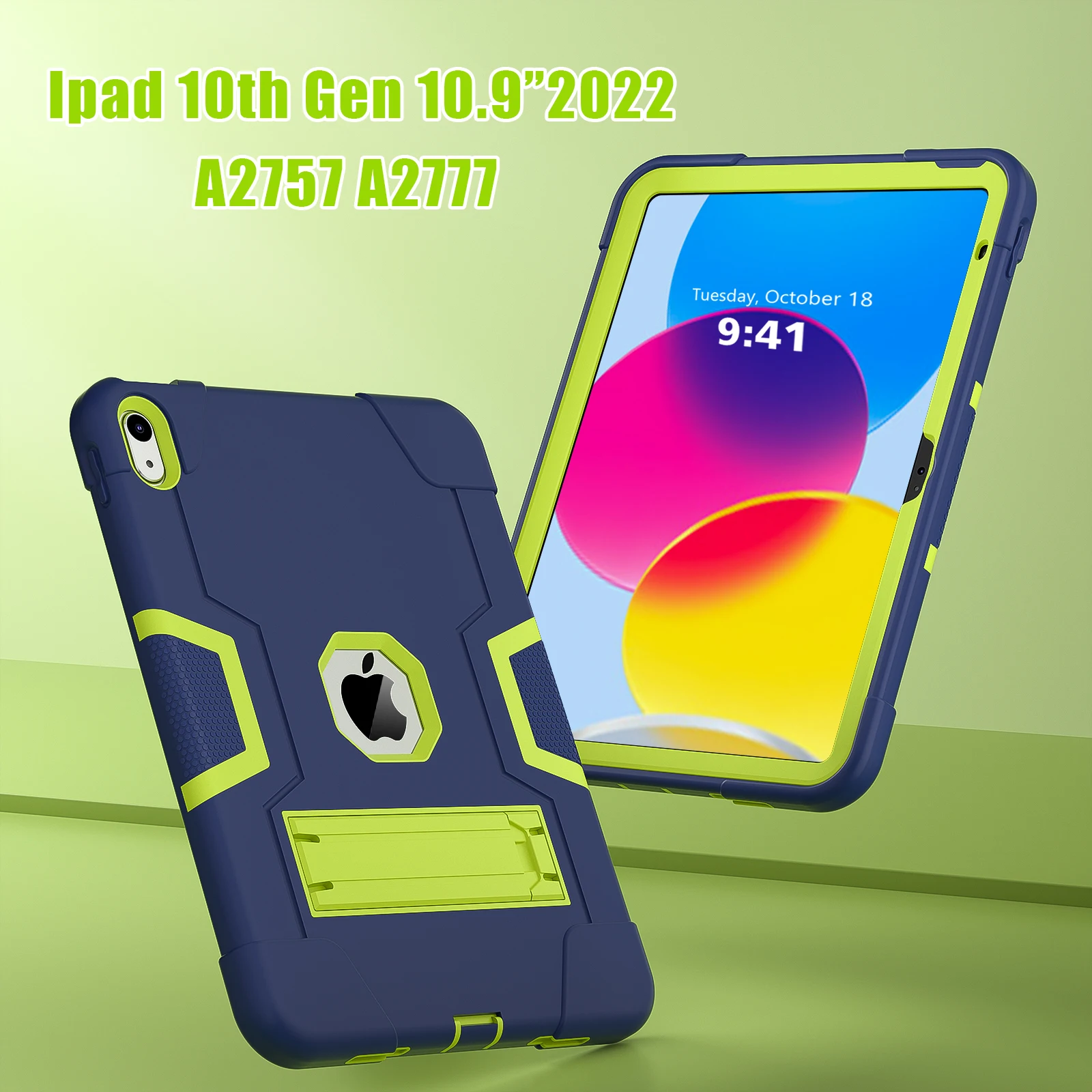 Capa para iPad 10a geração 10,9 polegadas 11 "12,9 2022, capa protetora resistente à prova de choque com suporte embutido