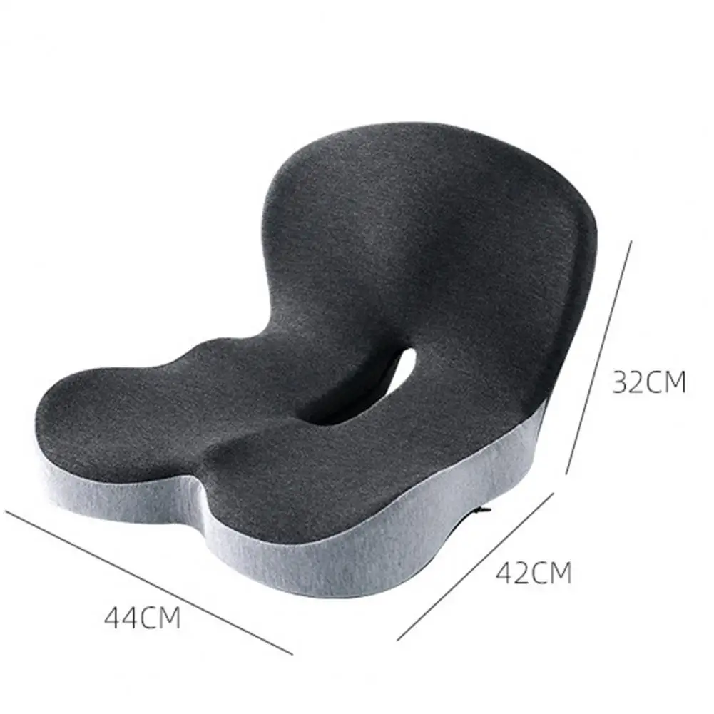 Seat Cushion Anti-Slip Bottom Design Pressure-Reducing Hip Waist Support Memory Foam L-Shaped Integrated Office Chair Seat Cushi