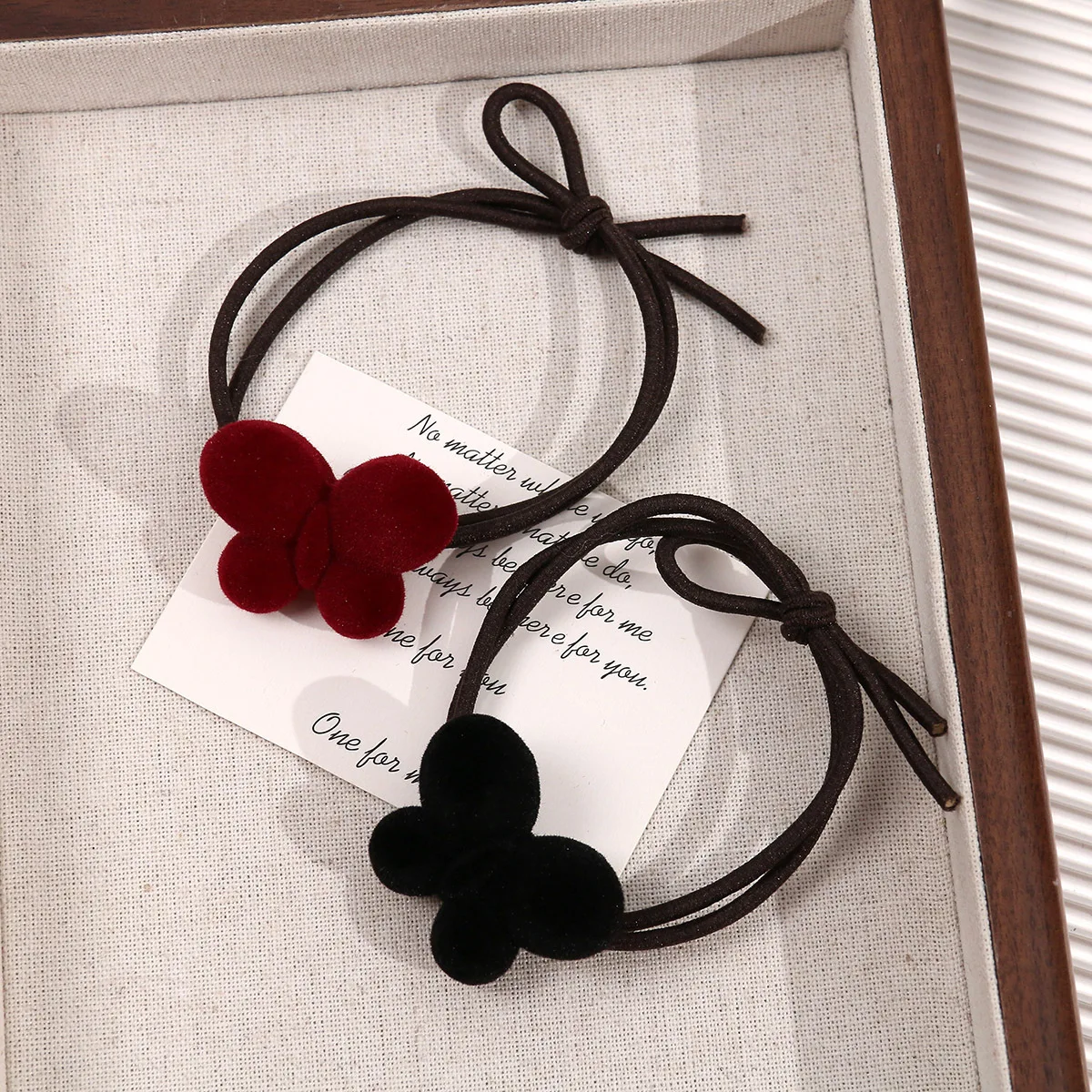 2pcs Vintage velvet korean style chill butterfly hair ties for women cute hair accessories for girls female barrettes