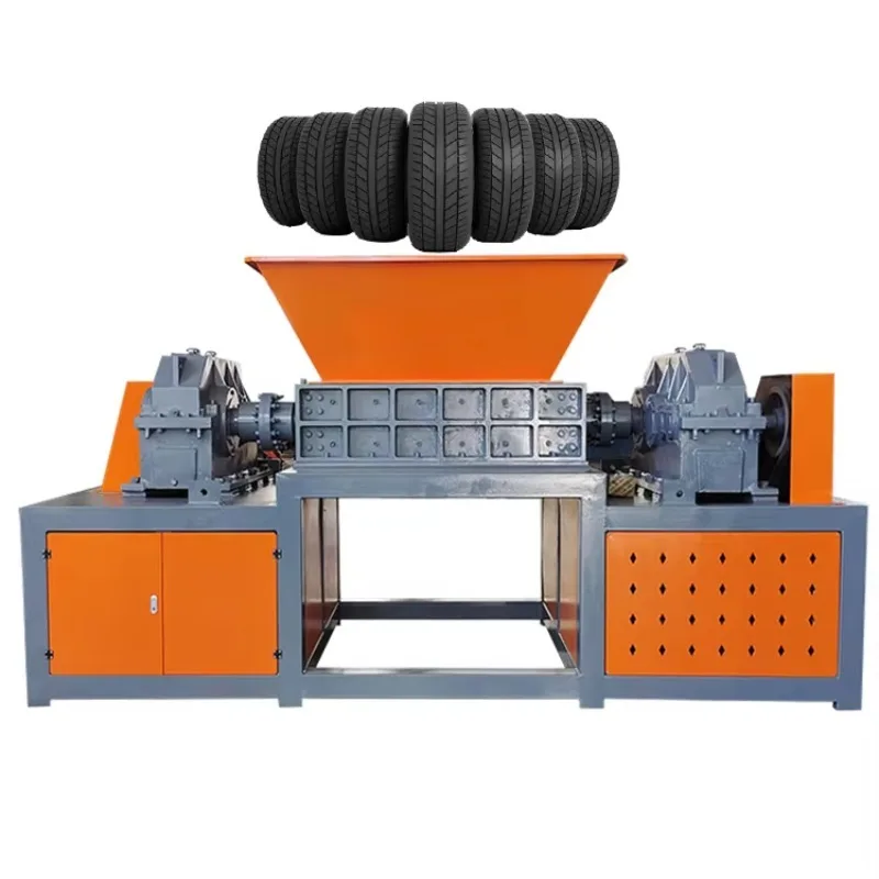 Mobile 15hp Tire Shredder 400 Type Recycling Shredder with Conveyor Belt