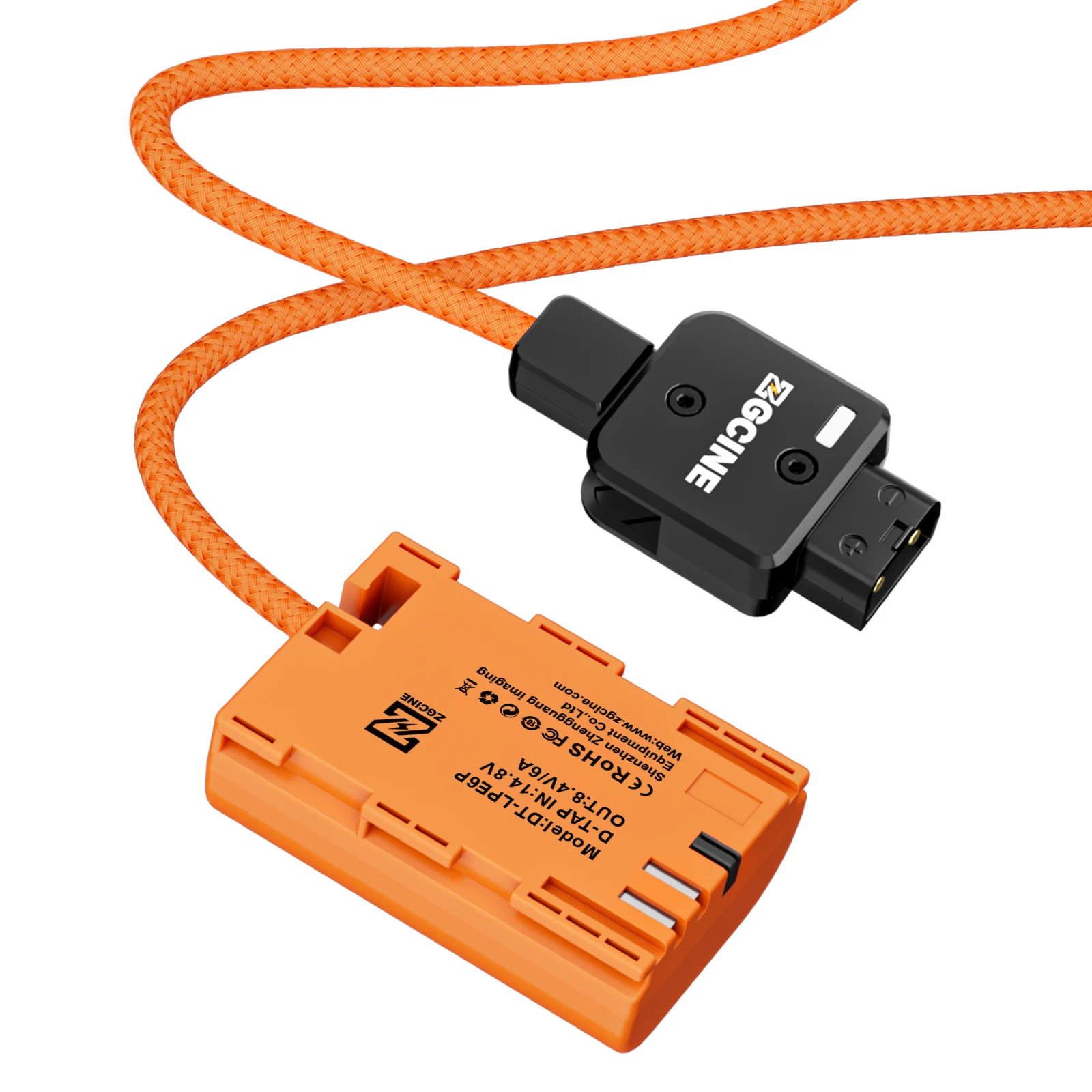 ZGCINE PD-LPE6P DT-LPE6P LPE6 Dummy Battery Cable D-Tap/USB-C PD Input