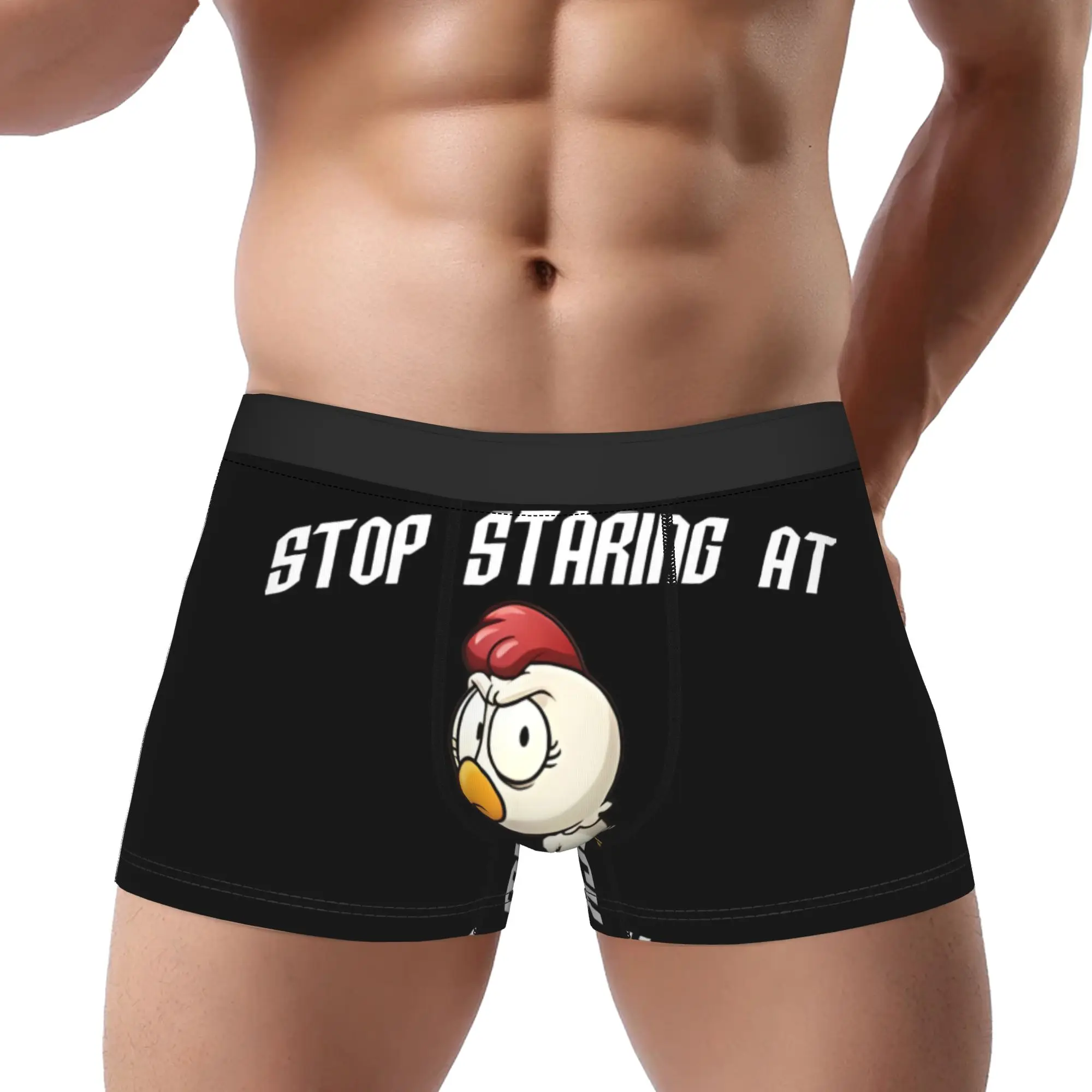 

Трусы-боксеры Rooster Stop Staring At My Cock, дышащие, удобные, мужское нижнее белье, шорты-боксеры