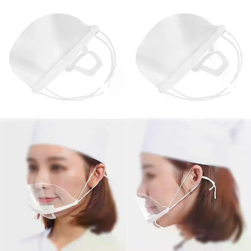 10/30/50 PCS Transparent Clear Anti Fog Reusable Mouth Shield For Catering Kitchen Healthcare Staff Daily Use