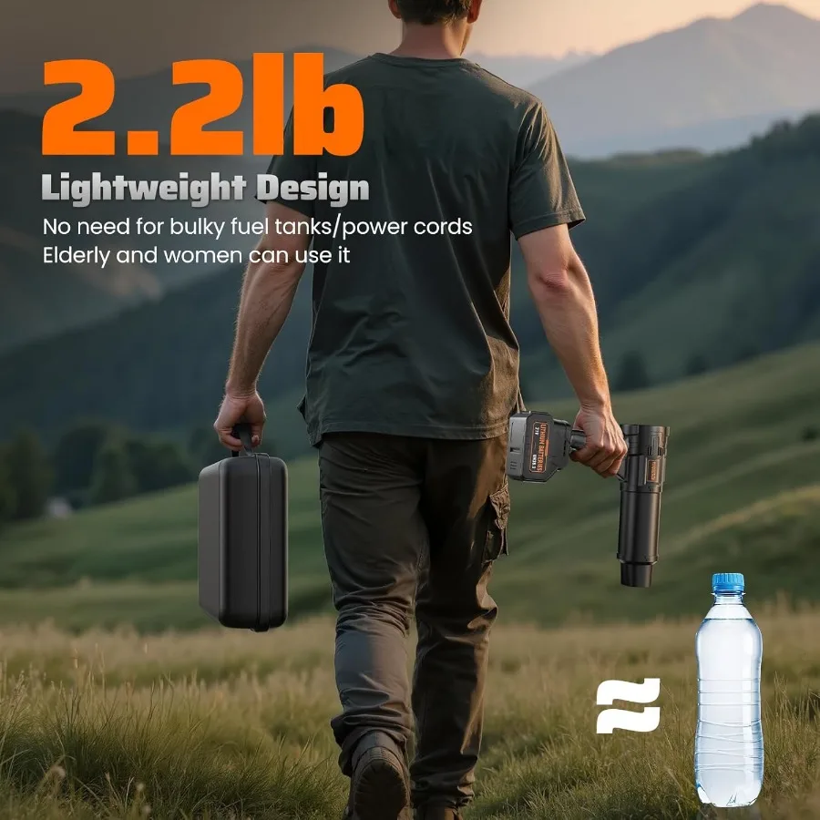 منفاخ أوراق الشجر اللاسلكي 990000 دورة في الدقيقة 21 فولت منفاخ أوراق الشجر الكهربائي المحمول مع بطاريات 2 × 4.0 أمبير في الساعة شاحن سريع خفيف الوزن لقانون الفناء