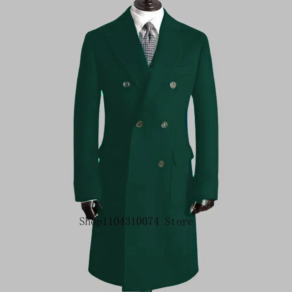 Trench Coat with Notched Lapel and Double-breasted ，comfortable Winter Jacket for Men，Double Breasted，Warm, Coat Customization