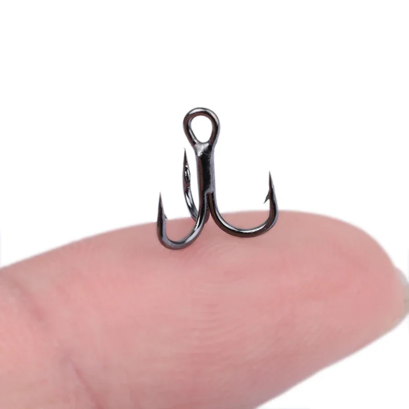 New 10pcs 3x Strong Super Sharp Round Treble Hook Antirust High Carbon Steel 10-18# Sea Treble Hooks Fishing Tackle